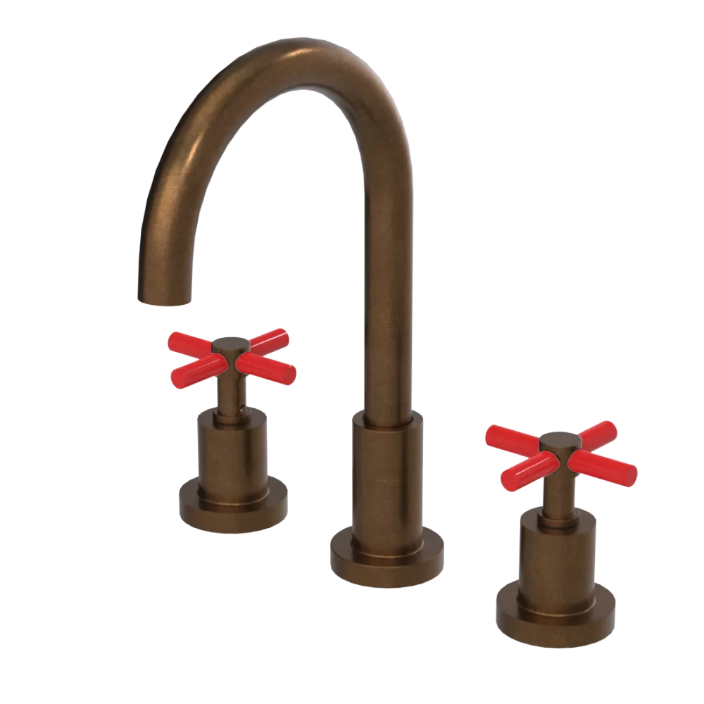 Rubinet Widespread Kitchen Set with LaSalle Spout Tuscan Brass