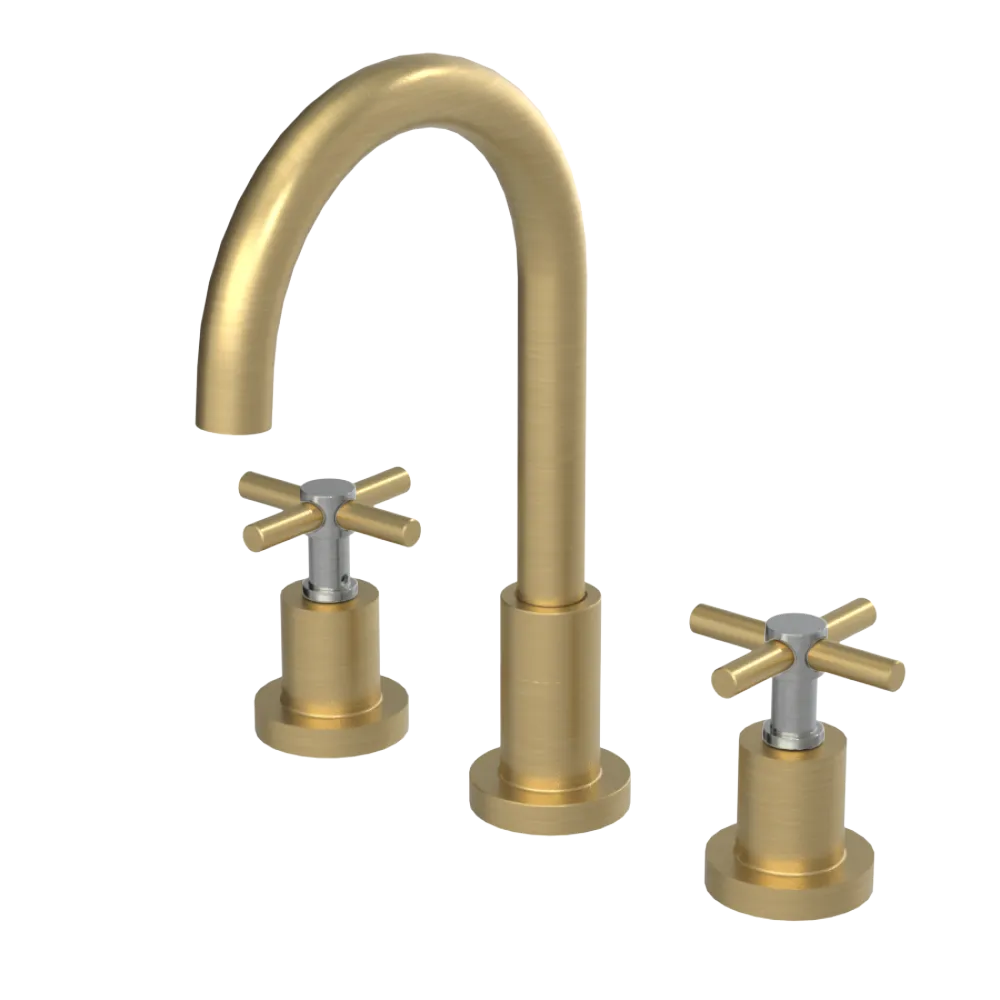 Rubinet Widespread Kitchen Set with LaSalle Spout Satin Brass