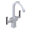 Rubinet Single Hole Dual Handle Lav. Set. (less drain) Satin Chrome