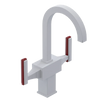 Rubinet Single Hole Dual Handle Lav. Set. (less drain) Matt White