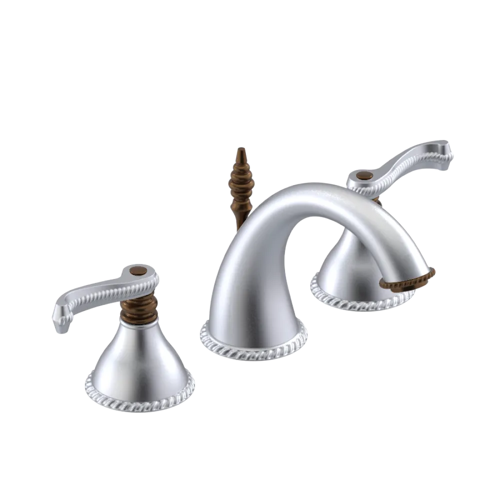 Rubinet Widespread Lav. Set. (less drain) Satin Chrome