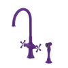 Rubinet Two Handle Single Hole Kitchen Set with Hand Spray Purple Haze