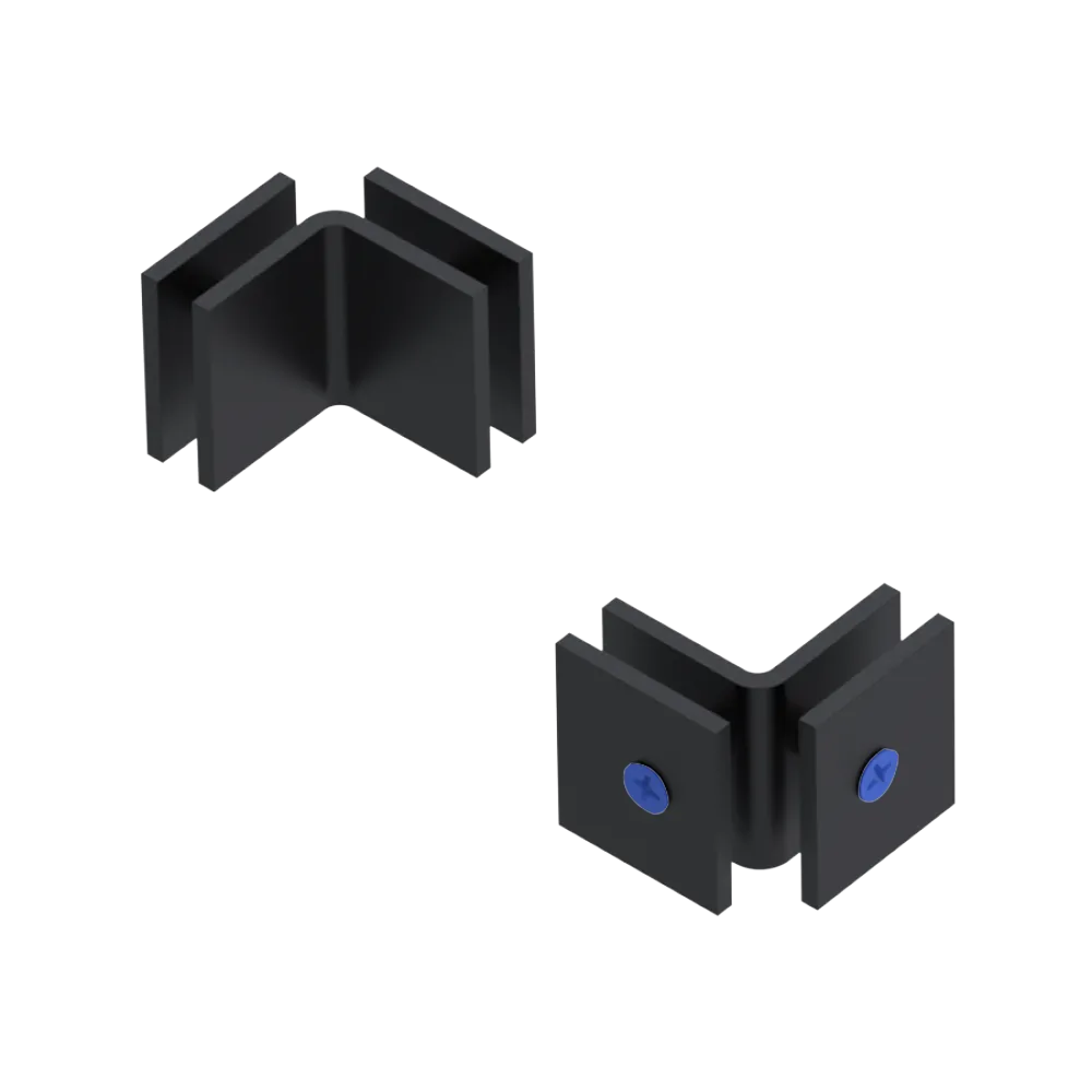 Rubinet 90 Glass to Glass Open Face Matt Black