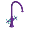Rubinet Two Handle Single Hole Kitchen Set Purple Haze