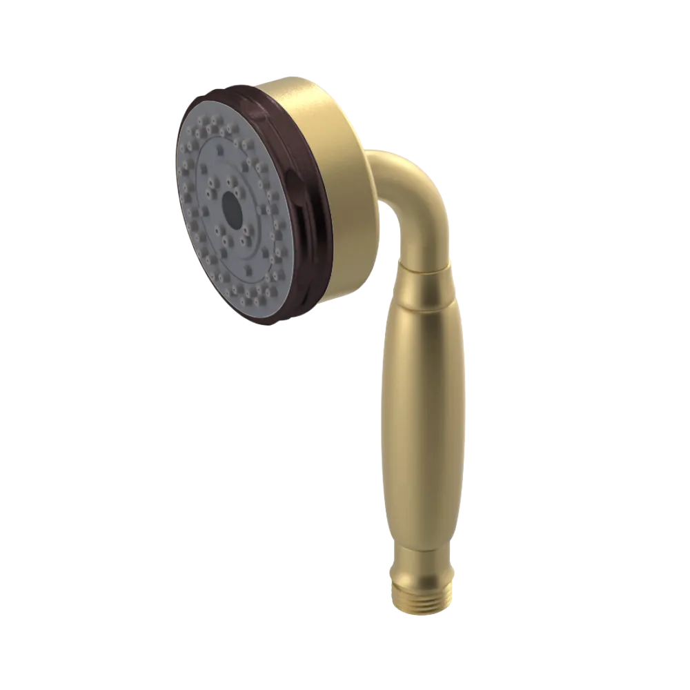 Rubinet 3 Function Hand Held Shower Only Satin Brass