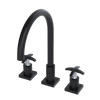 Rubinet Widespread Kitchen Set Matt Black