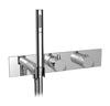 Cabano 3/4" thermostatic 2-way shower valve with hand shower - TRIM ONLY