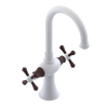 Rubinet Single Hole Dual Handle Lav. Set. (less drain) White