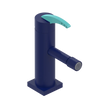 Rubinet Single Control Bidet Fitting (less drain) Midnight Blue