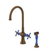 Rubinet Two Handle Single Hole Kitchen Set with Hand Spray Tuscan Brass
