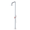 Rubinet Pressure Balance Outdoor Shower with Hand Held Shower & 10" Shower Head - 304 Stainless Steel Satin Chrome