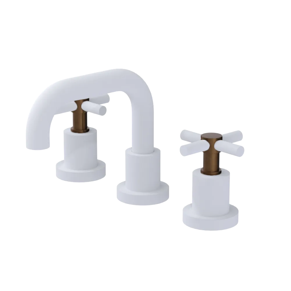 Rubinet Widespread Lav. Set. (less drain) Matt White