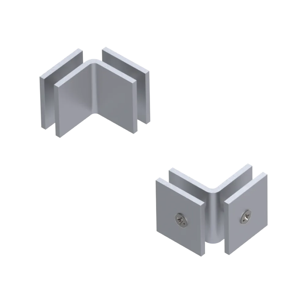 Rubinet 90 Glass to Glass Open Face Satin Chrome