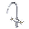 Rubinet Two Handle Single Hole Kitchen Set with LaSalle Spout Satin Chrome