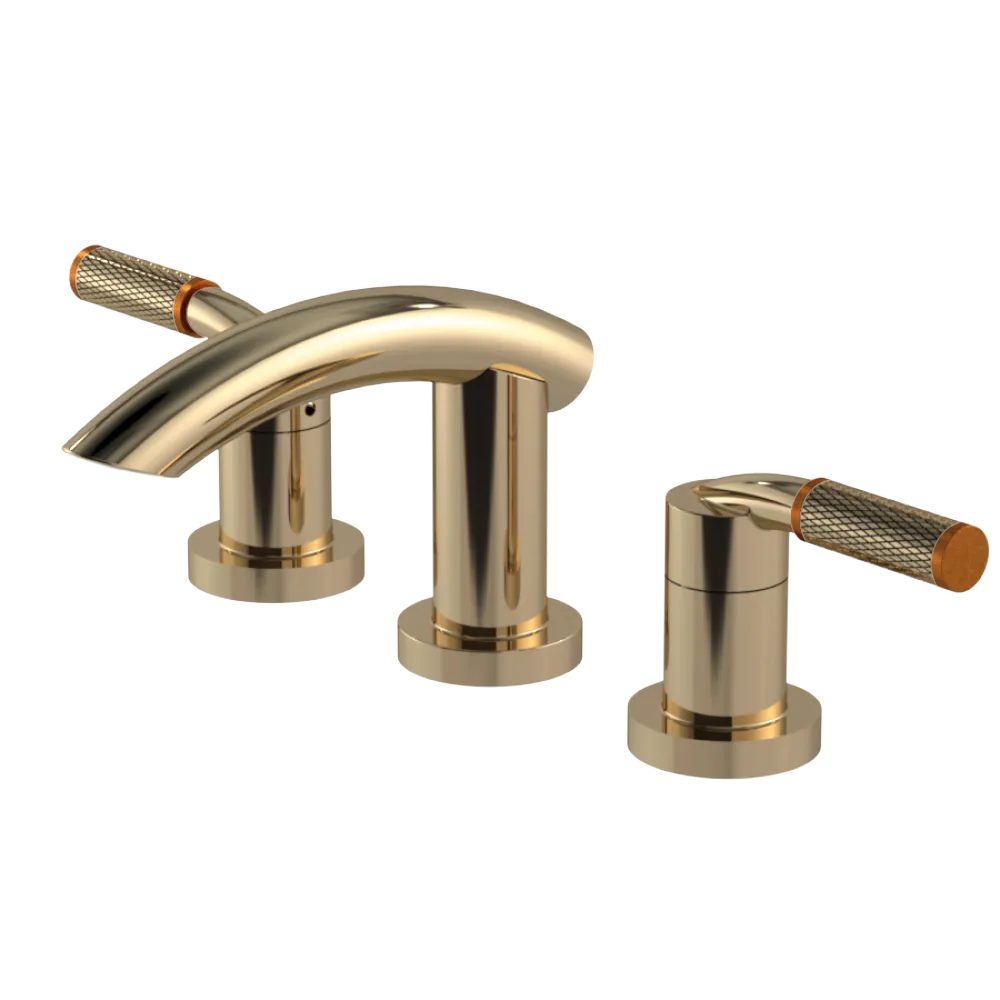 Rubinet Widespread Lav. Set. (less drain) Gold