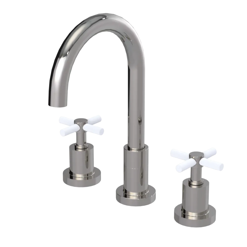 Rubinet Widespread Kitchen Set with LaSalle Spout Polished Nickel