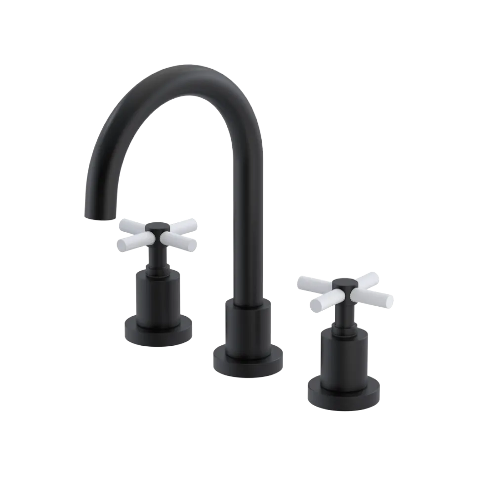Rubinet Widespread Lav. Set. (less drain) Matt Black