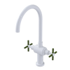 Rubinet Two Handle Single Hole Kitchen Set with LaSalle Spout White