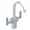 Rubinet Single Hole Dual Handle Lav. Set. (less drain) Satin Chrome