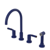 Rubinet Widespread Kitchen Set with Hand Spray Midnight Blue