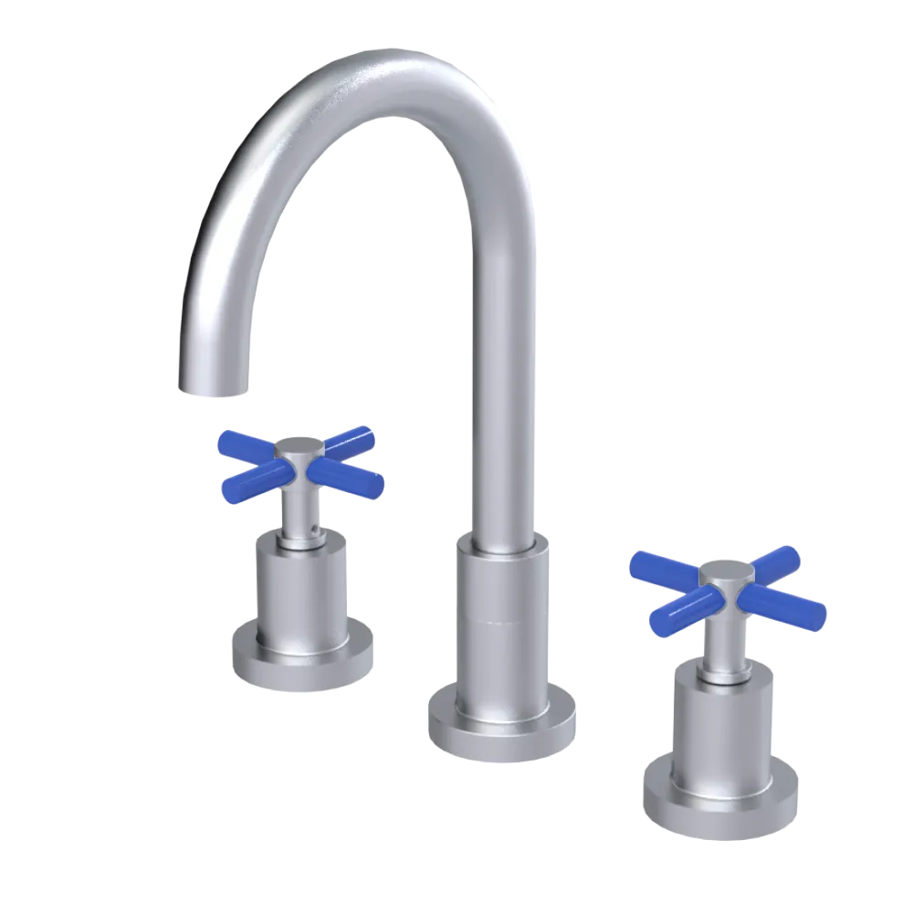 Rubinet Widespread Kitchen Set with LaSalle Spout Satin Chrome