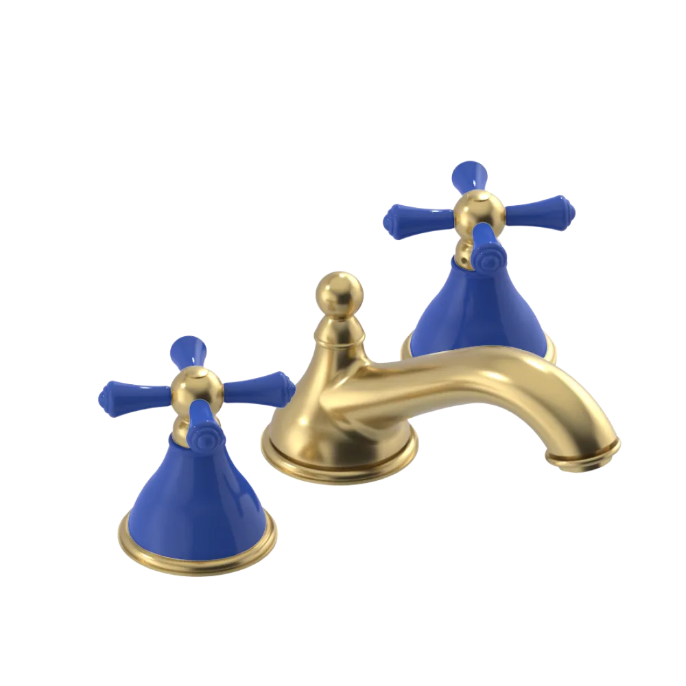 Rubinet Widespread Lav. Set. (less drain) Satin Brass