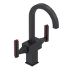 Rubinet Single Hole Dual Handle Lav. Set. (less drain) Matt Black