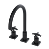 Rubinet Widespread Kitchen Set Matt Black