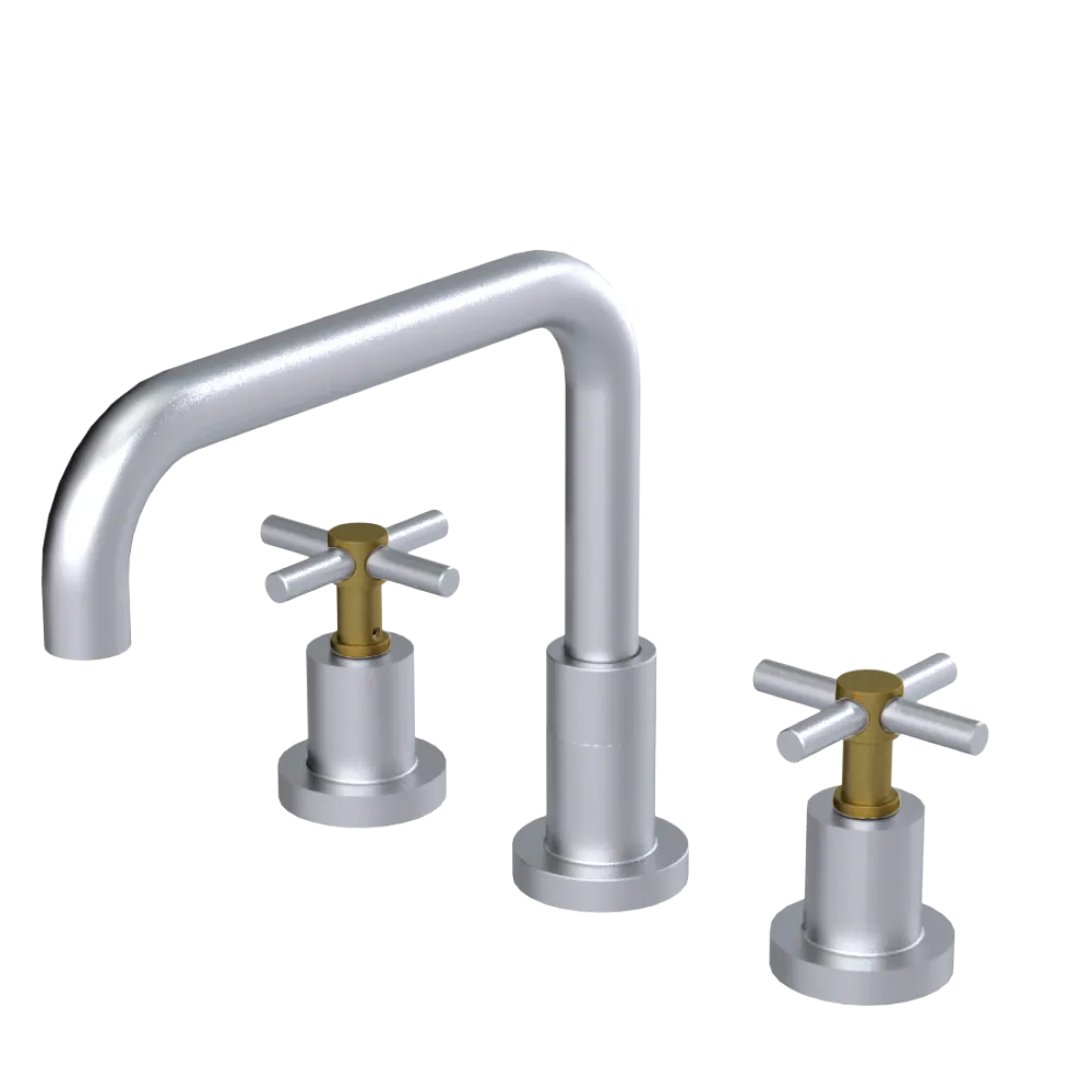 Rubinet Widespread Kitchen Set Satin Chrome