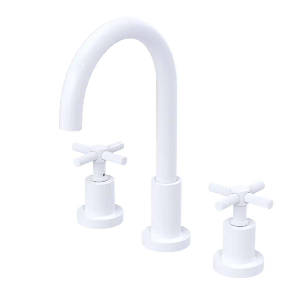 Rubinet Widespread Kitchen Set with LaSalle Spout White