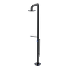 Rubinet Pressure Balance Outdoor Shower with Foot Rinse & 10" Shower Head (with shelf) - 304 Stainless Steel Black