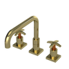 Rubinet Widespread Kitchen Set with Genesis Spout Natural Brass