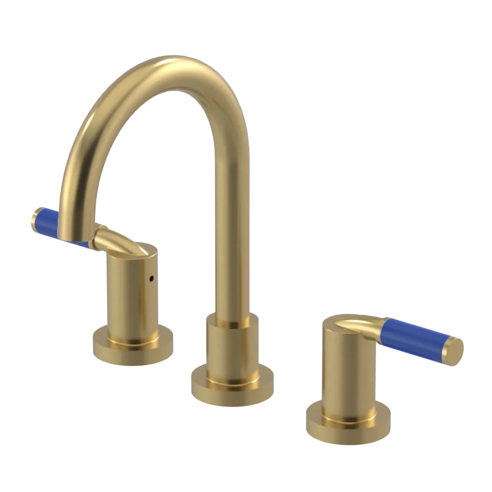 Rubinet Widespread Lav set (less drain) Satin Brass
