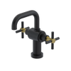 Rubinet Single Hole Dual Handle Lav. Set. (less drain) Matt Black