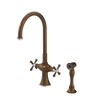 Rubinet Two Handle Single Hole Kitchen Set with Hand Spray Tuscan Brass