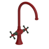 Rubinet Two Handle Single Hole Kitchen Set Maroon