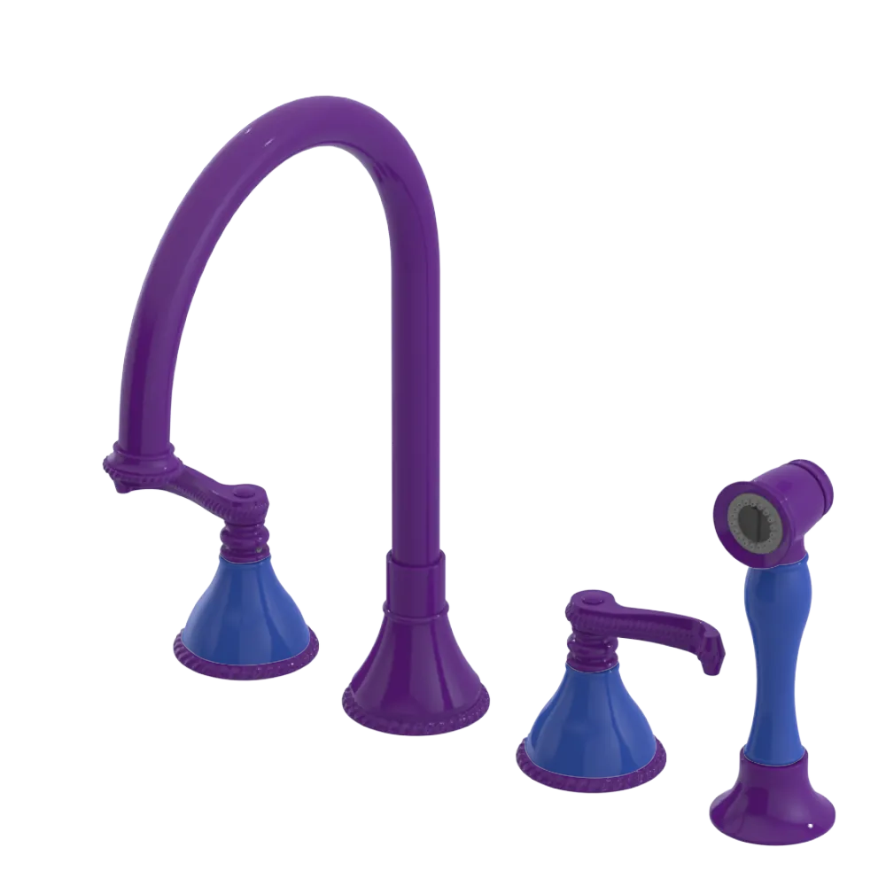 Rubinet Widespread Kitchen Set with Hand Spray Purple Haze