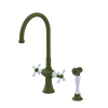 Rubinet Two Handle Single Hole Kitchen Set with Hand Spray Green Envy
