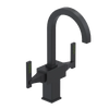 Rubinet Single Hole Dual Handle Lav. Set. (less drain) Matt Black