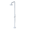 Rubinet Pressure Balance Outdoor Shower with Hand Held Shower & 10" Shower Head - 304 Stainless Steel Matt White