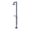 Rubinet Pressure Balance Outdoor Shower with Foot Rinse & 10" Shower Head (with shelf) - 304 Stainless Steel Midnight Blue