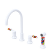Rubinet Widespread Kitchen Set with Hand Spray White