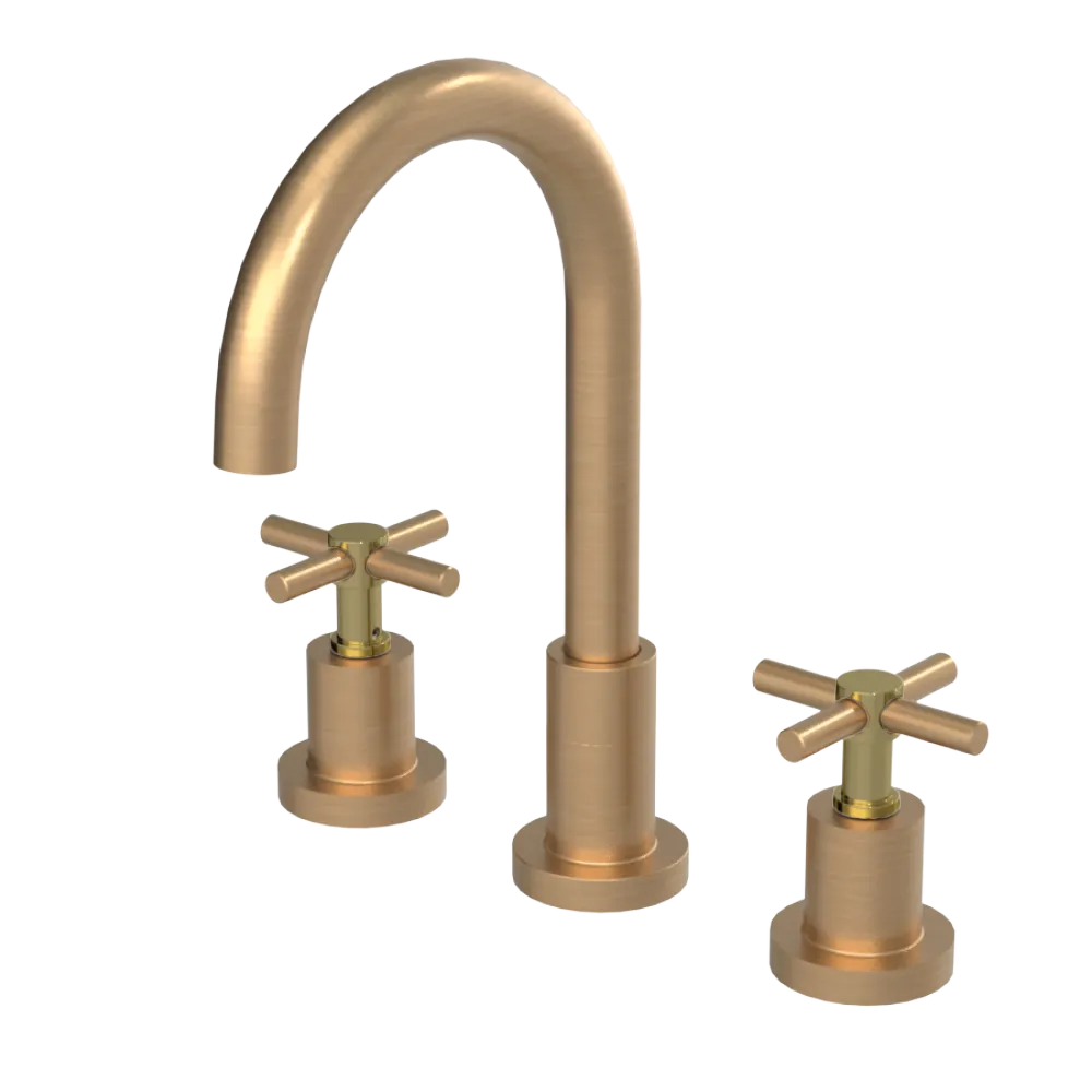 Rubinet Widespread Kitchen Set with LaSalle Spout Satin Gold