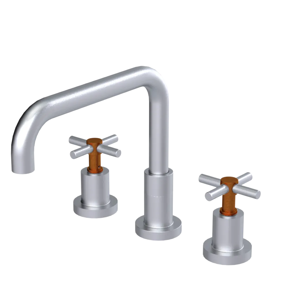 Rubinet Widespread Kitchen Set Satin Chrome