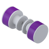 Rubinet Shower Door Knob (set) Matt White