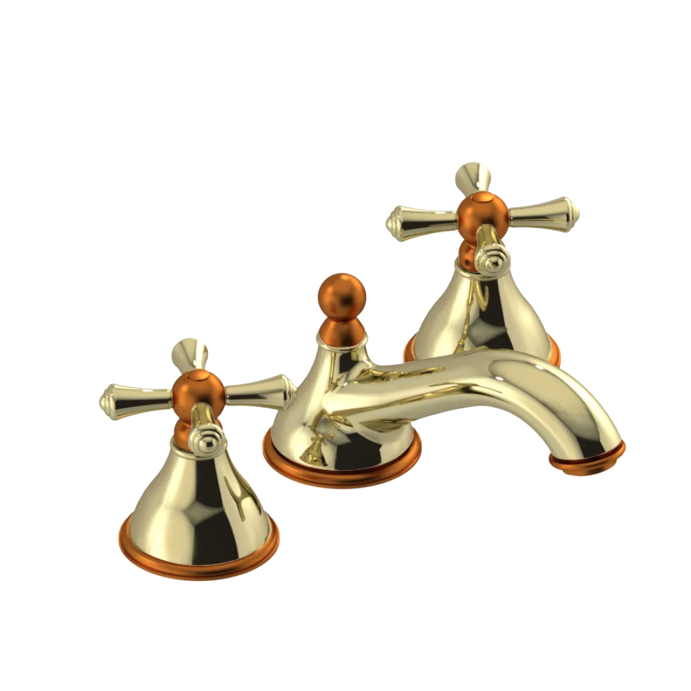 Rubinet Widespread Lav. Set. (less drain) Gold