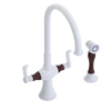 Rubinet Two Handle Single Hole Kitchen Set with Hand Spray White