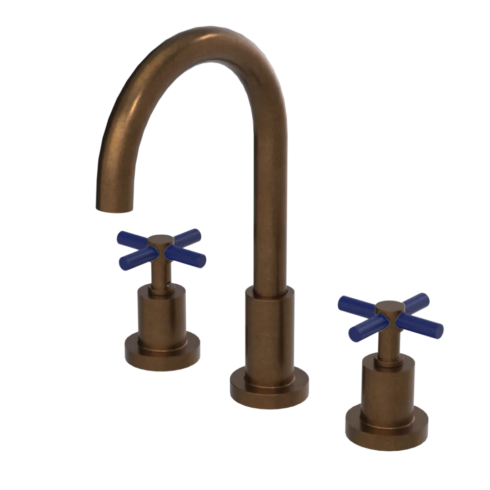 Rubinet Widespread Kitchen Set with LaSalle Spout Tuscan Brass