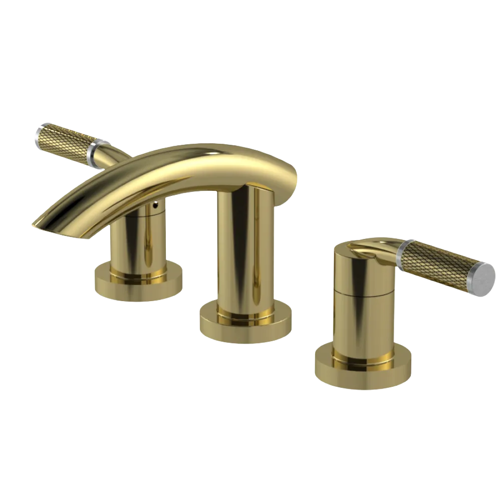 Rubinet Widespread Lav. Set. (less drain) Natural Brass