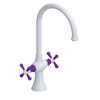 Rubinet Two Handle Single Hole Kitchen Set Matt White